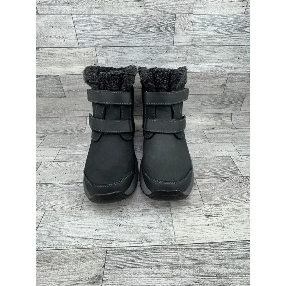 Orthofeet Florence 886 Women Size 7 Black Leather Ankle Boots Faux Fur Lining‎